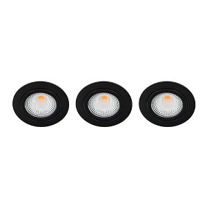 LED spot kantelbaar 5Watt rond ZWART IP65 dimbaar D1 SET3 - 1