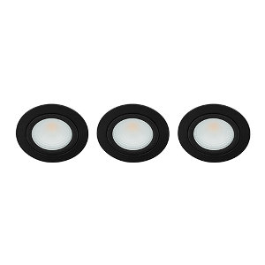 LED spot kantelbaar 5Watt rond ZWART IP65 dimbaar D2 SET3 - 1