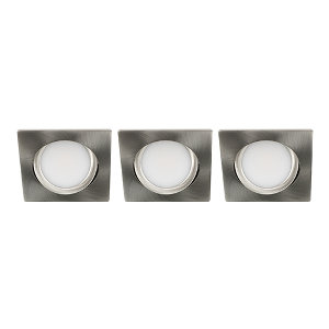 LED spot kantelbaar 5Watt vierkant NIKKEL IP65 dimbaar D3 SET3 - 2