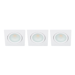 LED spot kantelbaar 5Watt vierkant WIT IP65 dimbaar D2 SET3 - 1