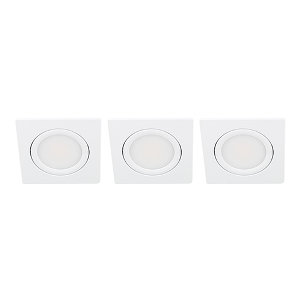 LED spot kantelbaar 5Watt vierkant WIT IP65 dimbaar D3 SET3 - 1