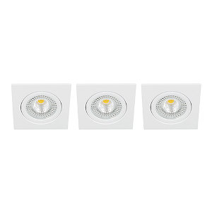 LED spot kantelbaar 5Watt vierkant WIT IP65 dimbaar ID1 SET3 - 1