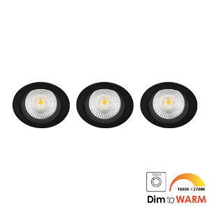 LED spot kantelbaar 7Watt rond ZWART IP65 dimbaar DTW SET3 - 2