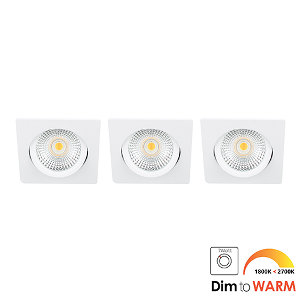 LED spot kantelbaar 7Watt vierkant WIT IP65 dimbaar DTW SET3 - 2