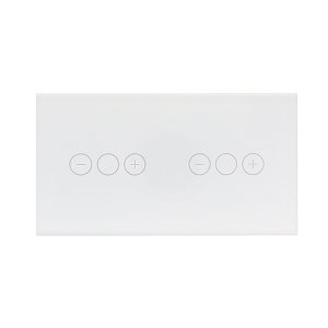 Novo Smart Touch wit-glas dubbele LED dimmer combinatie compleet