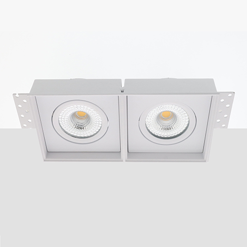 Bella Ondiepe LED trimless spot kantelbaar 5Watt vierkant dubbel WIT IP65 dimbaar – interne driver