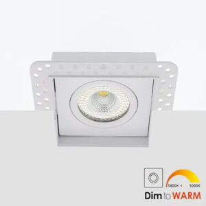 Bella Ondiepe LED trimless spot kantelbaar 7Watt vierkant WIT IP65 dimbaar - dim to warm – interne driver