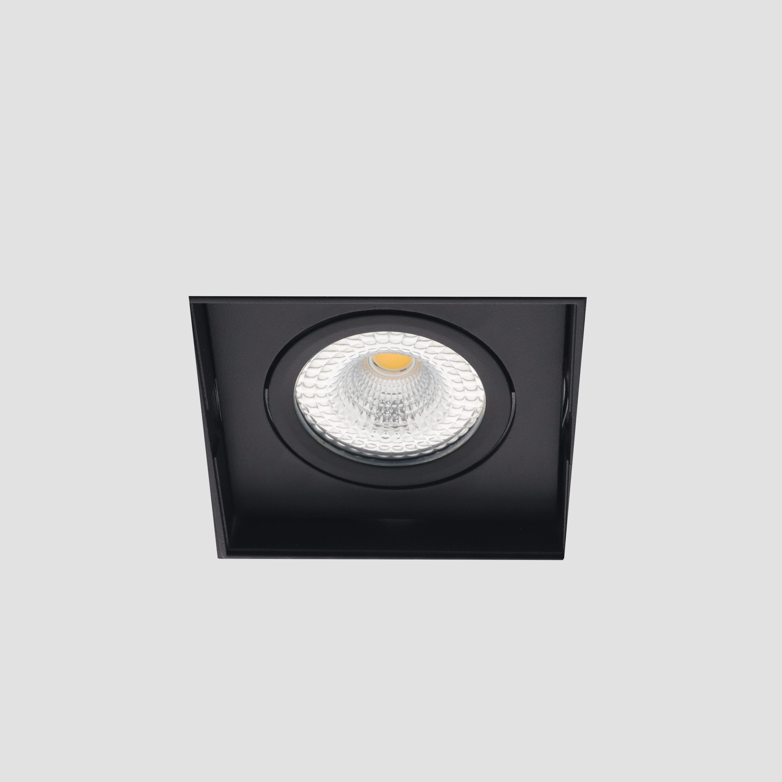 Bella Ondiepe LED inbouw 40mm trimless spot kantelbaar 5Watt vierkant ZWART IP65 dimbaar - interne driver