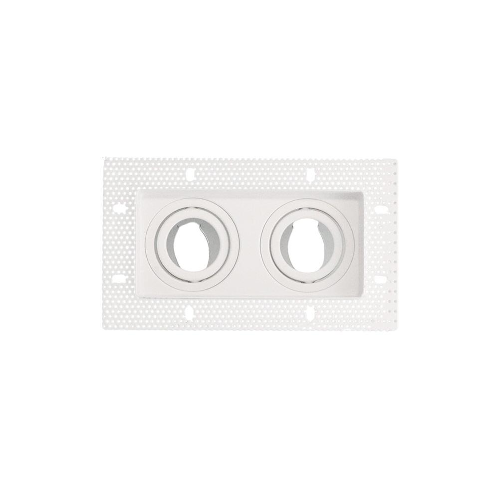 LED trimless stucframe spot armatuur dubbel vierkant WIT kantelbaar