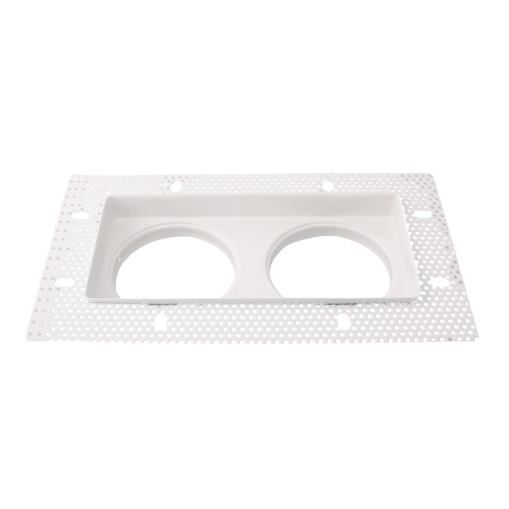 LED trimless stucframe spot armatuur dubbel vierkant WIT kantelbaar