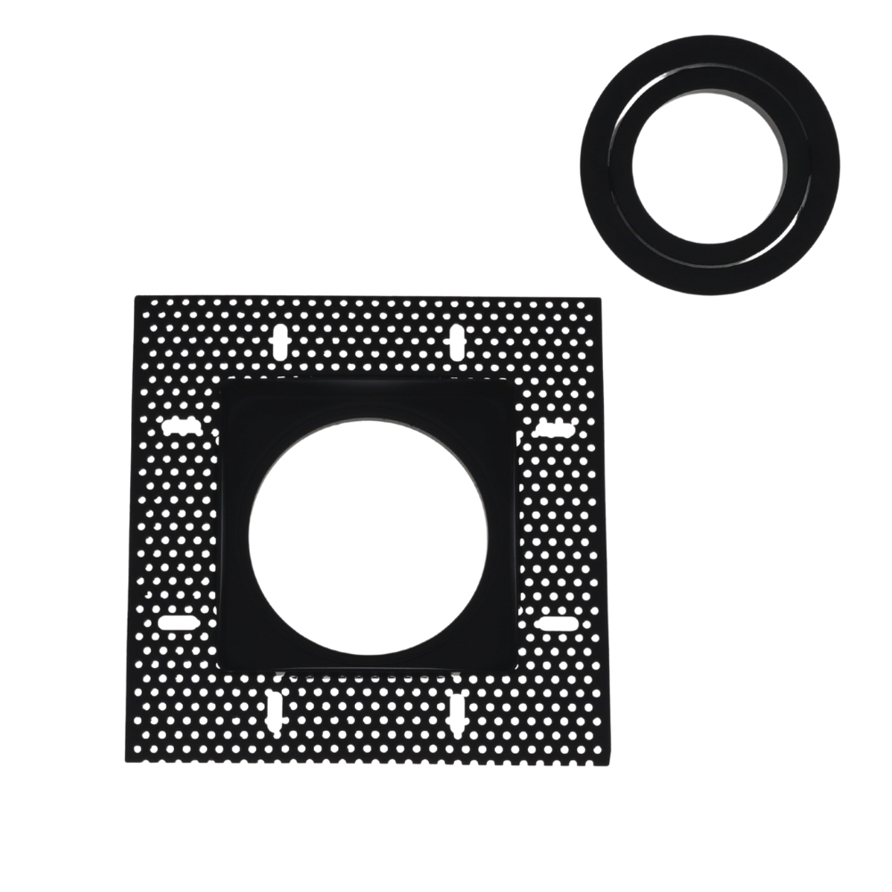 LED trimless stucframe spot armatuur vierkant ZWART kantelbaar