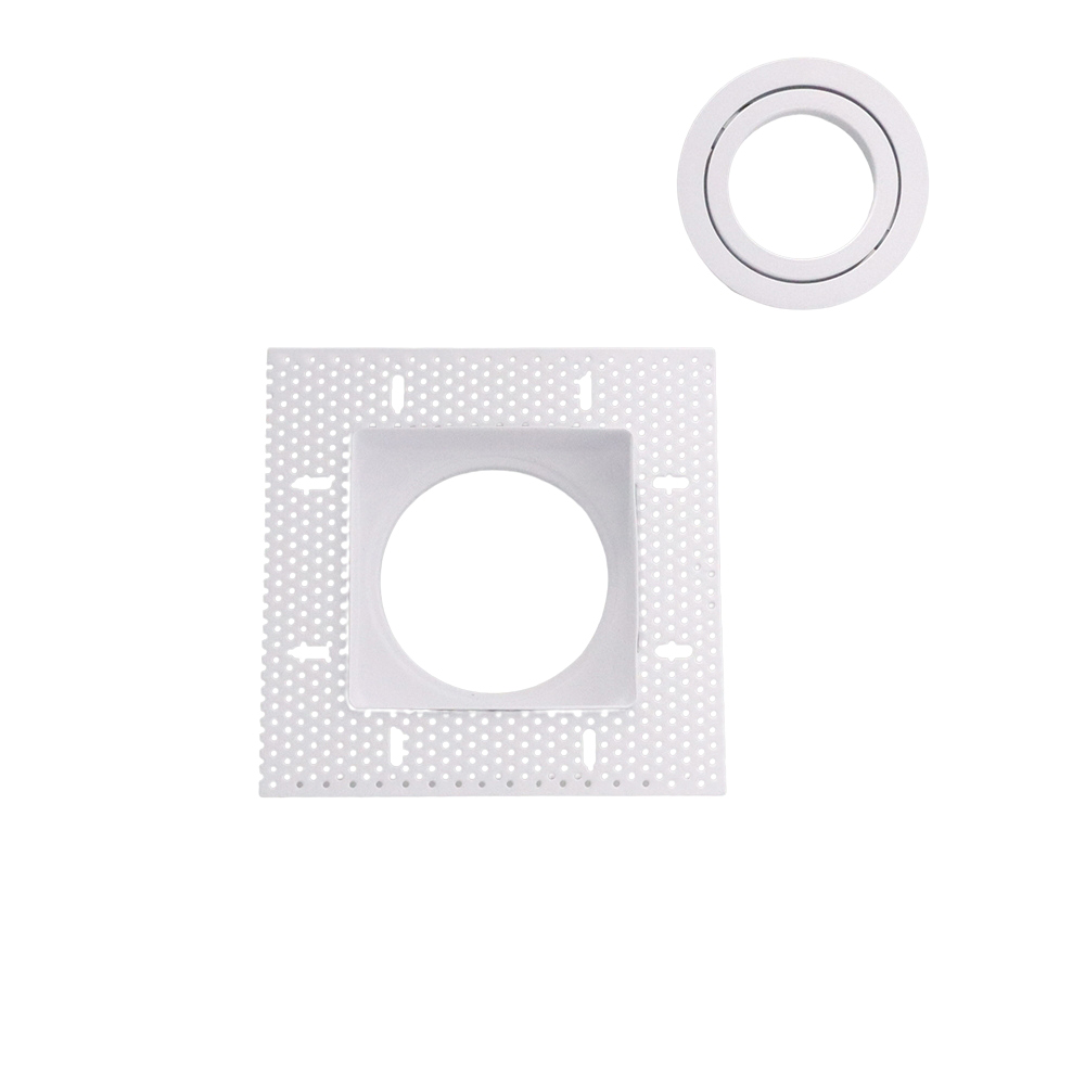 LED trimless stucframe spot armatuur vierkant WIT kantelbaar