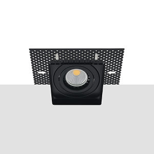 LED trimless spot GU10 COB 5Watt vierkant ZWART dimbaar