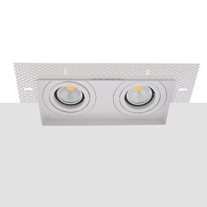 LED trimless spot GU10 COB 5Watt dubbel vierkant WIT dimbaar