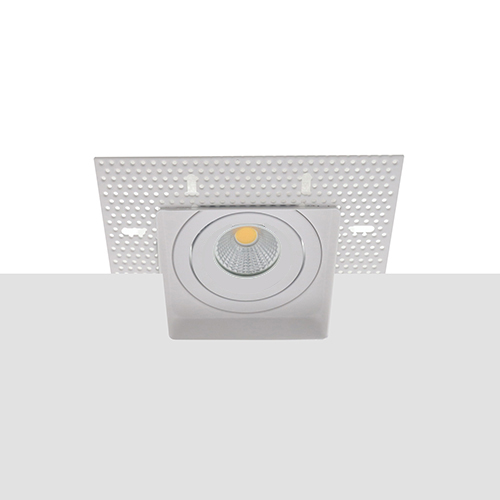 LED trimless stucframe spot kantelbaar GU10 COB 3Watt vierkant WIT dimbaar