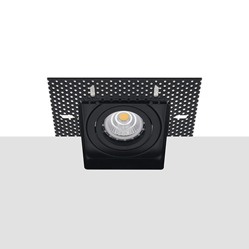 LED trimless spot GU10 COB 6Watt vierkant ZWART dimbaar