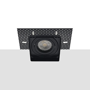 LED trimless spot GU10 COB 7Watt vierkant ZWART dimbaar