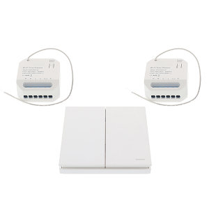 Wifi draadloos, dubbele micro dimmer module 150W + dubbele afstandsbediening WIT