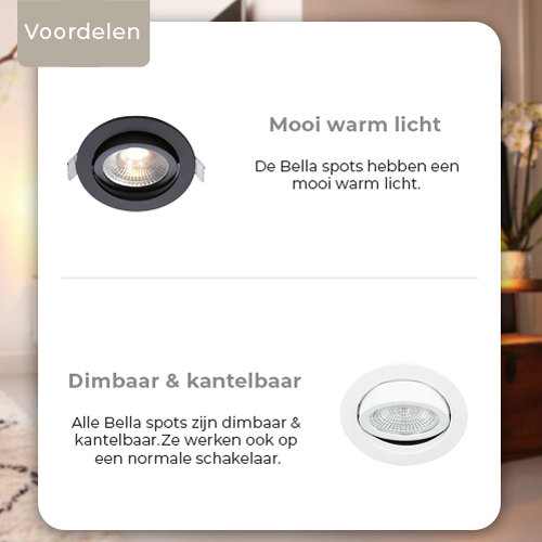 Bella LED spot warm licht ondiep