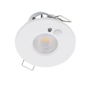 LED inbouwspot IP65 waterdicht met PIR bewegings sensor 6Watt rond WIT, Luifel, Trapkast, Hal, Toilet