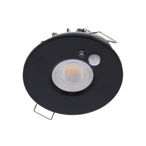 LED inbouwspot IP65 waterdicht met PIR bewegings sensor 6Watt rond ZWART, Luifel, Trapkast, Hal, Toilet