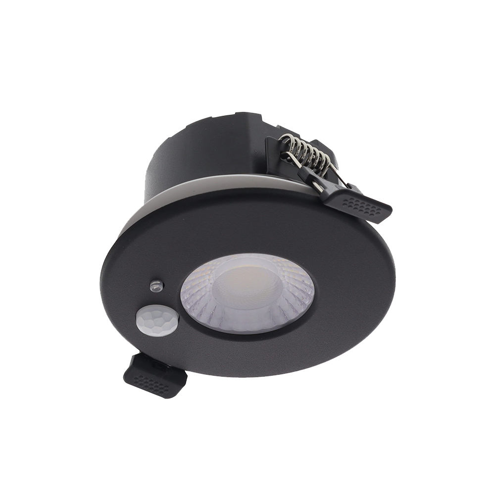 LED PIR inbouwspot IP65 waterdicht met bewegings sensor 6Watt rond ZWART CCT switch én dimbaar afbeelding