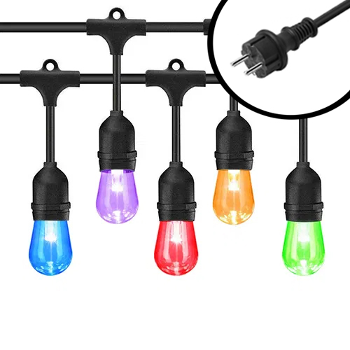 30m Wifi LED Prikkabel - RGB + CCT - IP65 Lichtsnoer Buiten - koppelbaar - inclusief 30x E27 lampen - Incl. Stekker