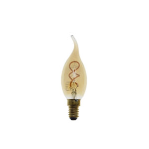 LED Spiraal lamp | Dimbaar | E14 | 2W | Vlam | Amber glas | 2200K - Extra warm wit