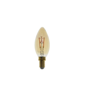 LED Spiraal lamp | Dimbaar | E14 | 4W | Kaars | Amber glas | 2200K - Extra warm wit