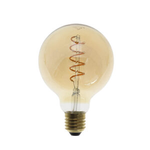 LED Spiraal lamp | Dimbaar | E27 | 4W | Globe 95 | Amber glas | 2200K - Extra warm wit