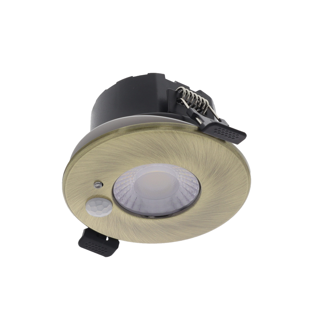 LED PIR inbouwspot IP65 waterdicht met bewegings sensor 6Watt rond BRONS ANTIEK CCT switch én dimbaar afbeelding