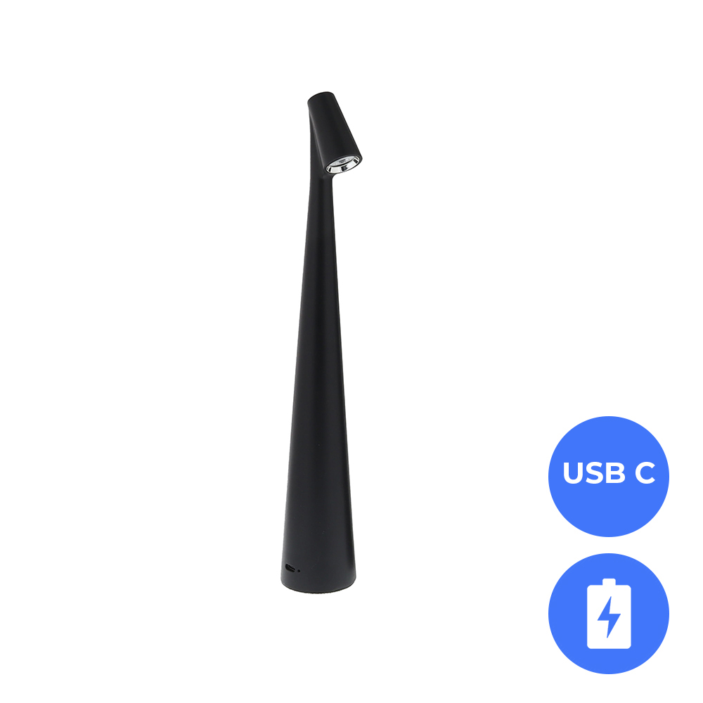 Nordic LED Tafellamp - Gitzwart - 34 cm - Dimbaar afbeelding