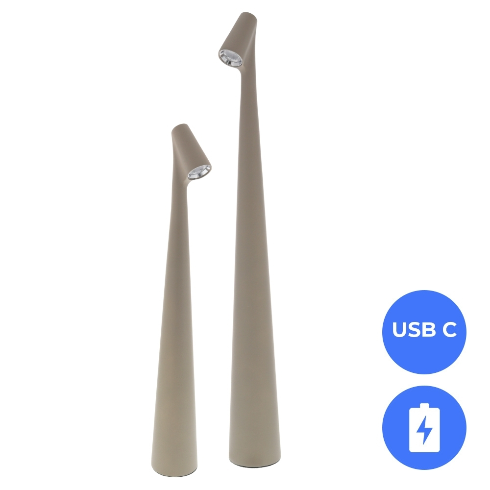 Nordic LED Tafellamp – Taupe – 45 cm – Dimbaar