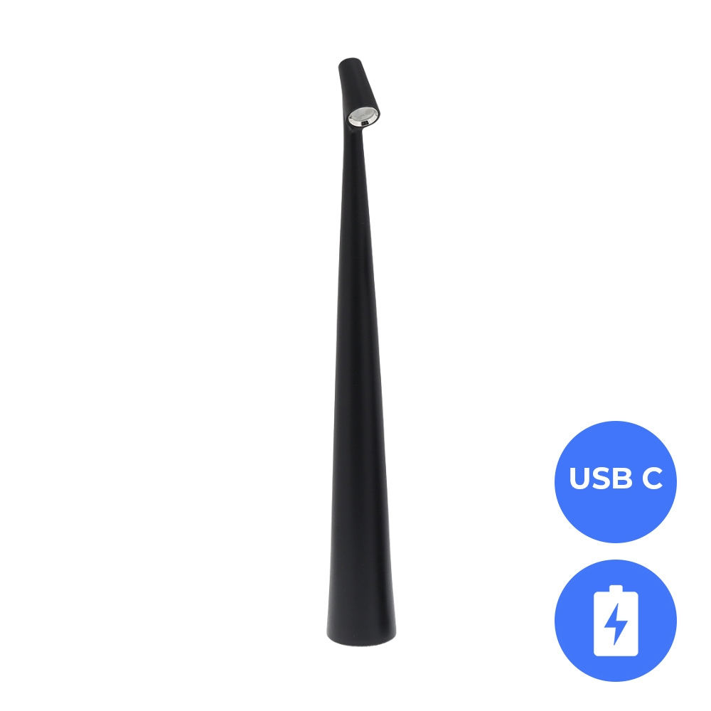 Nordic LED Tafellamp - Gitzwart - 45 cm - Dimbaar afbeelding