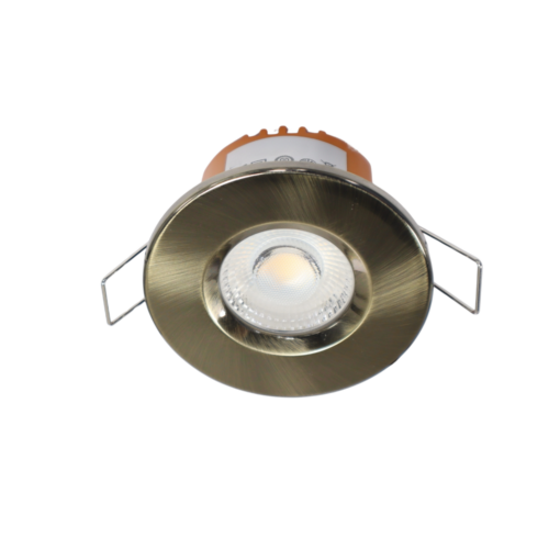 LED fire rated inbouwspot 6Watt rond BRONS ANTIEK IP65 dimbaar - CCT - interne driver - brandvertragend