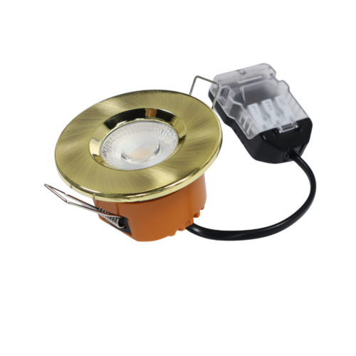 LED fire rated inbouwspot 6Watt rond MESSING IP65 dimbaar - CCT - interne driver - brandvertragend