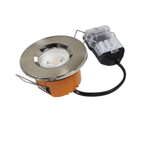 LED inbouwspot 6Watt rond NIKKEL Brandwerend Fire Rated dimbaar