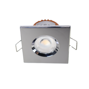 LED fire rated inbouwspot 6Watt vierkant CHROME IP65 dimbaar - CCT - interne driver - brandvertragend