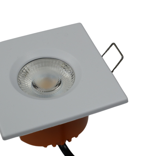 LED fire rated inbouwspot 6Watt vierkant WIT IP65 dimbaar - CCT - interne driver - brandvertragend