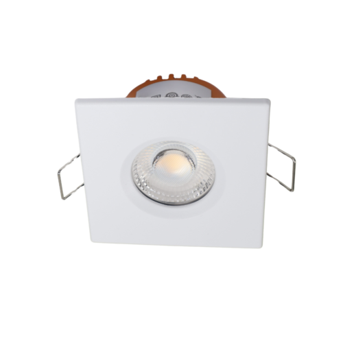 LED fire rated inbouwspot 6Watt vierkant WIT IP65 dimbaar - CCT - interne driver - brandvertragend