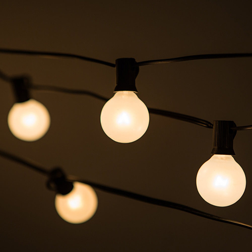 10m mini LED Prikkabel - IP65 Lichtsnoer Buiten - koppelbaar - Lampjes Slinger - inclusief 20x E12 lampen G40 - mat glas - Incl. Stekker