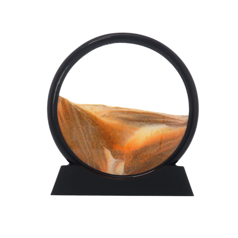 Zandkunst - Oranje/Goud - Bewegende Zandloper