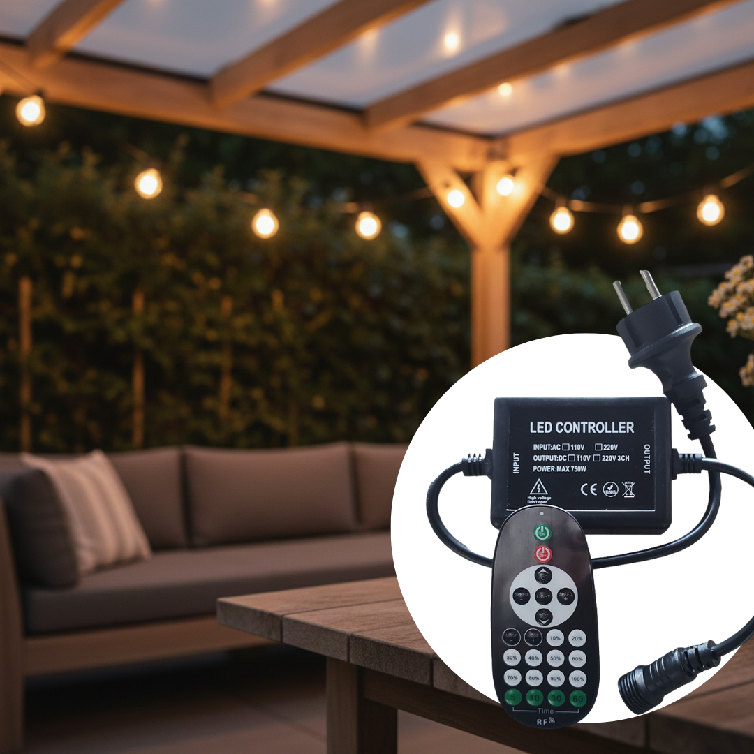 Dimmer met afstandsbediening voor prikkabel / lichtsnoeren afbeelding