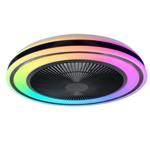 Plafondventilator - met afstandsbediening - Cuba ZWART 24Watt met LED lamp 3000K-4000K-6500K RGB CCT