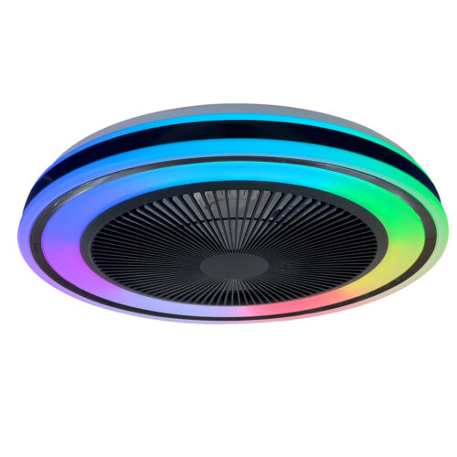 Plafondventilator - met afstandsbediening - Cuba ZWART 24Watt met LED lamp 3000K-4000K-6500K RGB CCT
