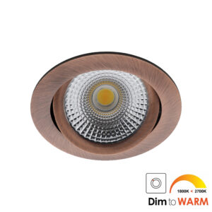 Bella Ondiepe LED spot kantelbaar 7Watt rond KOPER dimbaar - dim to warm