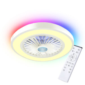 Plafondventilator - met afstandsbediening - Rio Wit 45Watt met LED lamp 3000K-4000K-6500K RGB CCT
