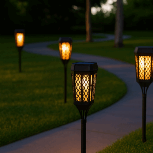 LED Solar tuinfakkel zonne-energie ZWART IP44