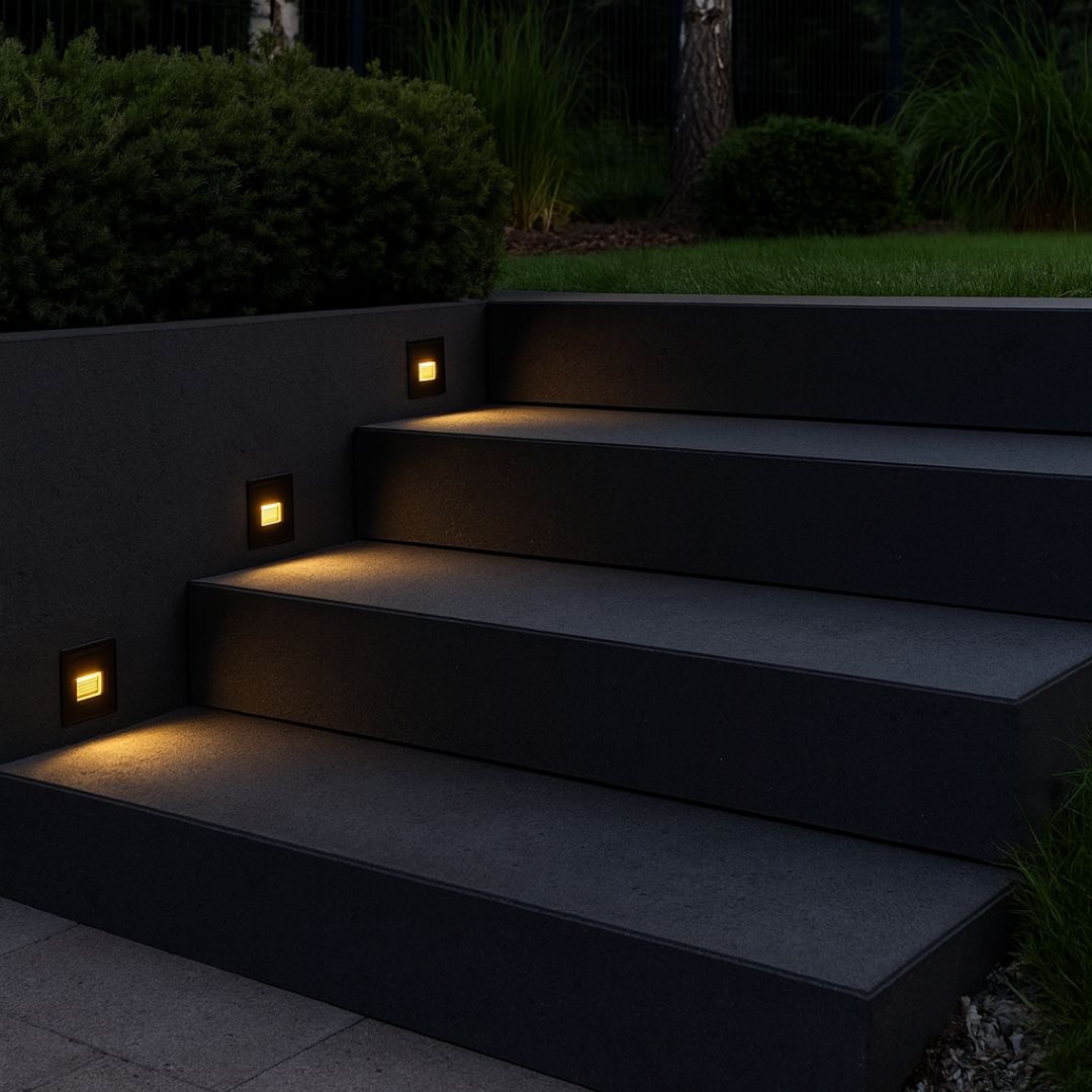 LED Trapverlichting 3W CCT switch - rond - wit - IP65