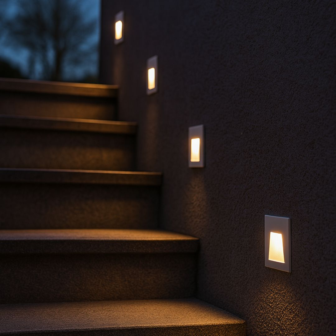 LED Trapverlichting 3W CCT switch - rond - wit - IP65